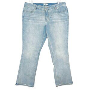 M JEANS CLASSIC Women's Blue Denim Jeans Sz 22W Slim Boot Mid Rise Stretch NWOT